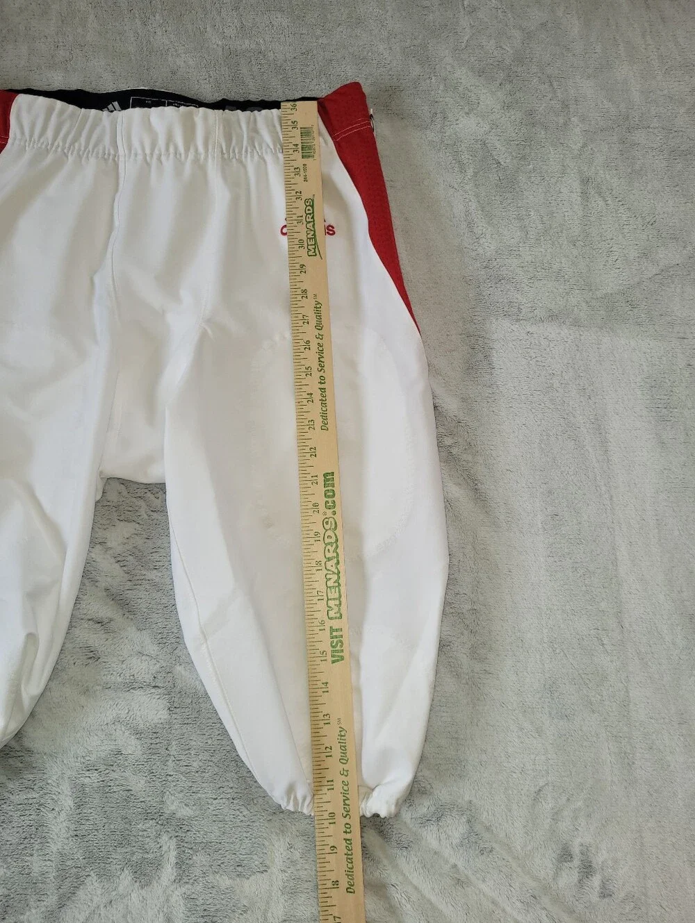 Adidas Mens 2XL Woven A1 Stock Football Pants White Red Drawstring Waist GG7417